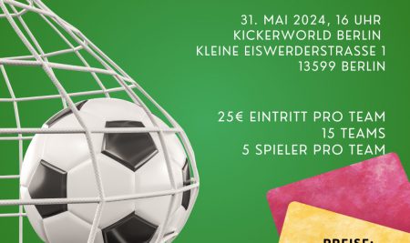 Fußballturnier am 31. Mai um 16 Uhr